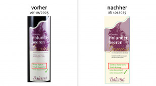 alt: Balema, Holunderbeeren Genuss, vor 10/2025: neu: ab 10/2025; Herstellerfoto   