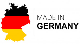 BRD in Deutschlandfarben, mit Text "Made in Germany"