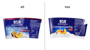 Weihenstephan „Fruchtquark Pfirsich-Maracuja“ bis März 2025 und „Cremig & Quarkig Pfirsich Maracuja“ ab März 2025