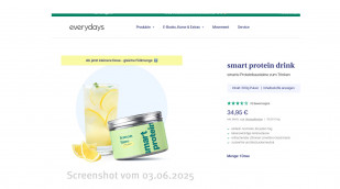 Smart Protein Drink, Beispiel Sorte Lemon, Everydays.de, 03.06.2025