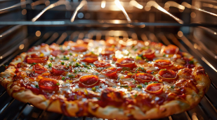 Tiefkühlpizza im Backofen