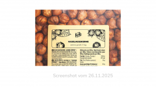 KoRo Haselnusskerne Runde Römer, Korodrogerie.de, 26.11.2025 KoRo Haselnusskerne Runde Römer, Korodrogerie.de, 26.11.2025