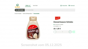 Angebot, Jeden Tag Dessertsauce Schoko, Produkte.globus.de, 05.12.2025 