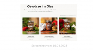 Übersicht, Gewürze im Glas, besserimglas.de, 16.04.2026 