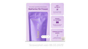 Werbung, happy FEM, gethappy.me, 6.10.2025 Werbung, happy FEM, gethappy.me, 6.10.2025