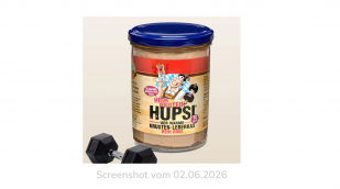 entfernt: Werbevideo Screenshot und Ausschnitt Transkript Hupsi Leberkäse, youtube.com, 02.06.2026