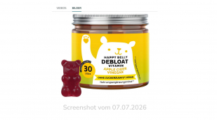 Happy Belly Debloat Vitamin Gummies, amazon.de, 07.07.2026 Happy Belly Debloat Vitamin Gummies, amazon.de, 07.07.2026