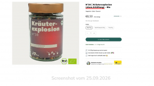 Angebot, Tee N°38 Kräuterexplosion (ehem. Erkältung), 7tea.de, 25.09.2026