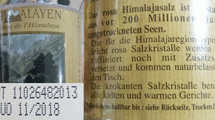 Himalayasalz mit Haltbarkeitsdatum
