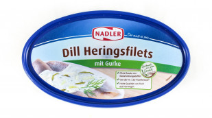 Nadler Dill Heringsfilets, Beispiel Sorte mit Gurke, 170 Gramm 