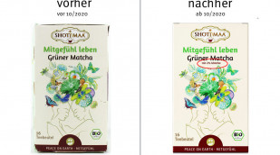 alt: Shotimaa Mitgefühl leben Grüner Matcha, vor 10/2020; neu: ab 10/2020, Herstellerfoto 