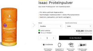 Screenshot Angebot Isaac Proteinpulver auf isaac-nutrition.de vom 07.07.2020 