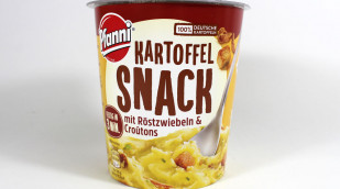 Pfanni Kartoffel Snack mit Röstzwiebeln und Croutons