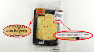 Käse aus Bayern, Beispiel Schnittkäse mit Paprika