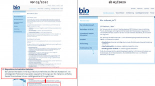 alt: Webseite bio-mineralwasser.de; 30.01.2020; neu: Webseite bio-mineralwasser.de; 25.03.2020