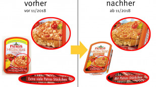 alt: Zutaten, Patros Hirtencreme Paprika-Chili, vor 11/2018; neu: ab 11/2018; Herstellerfoto