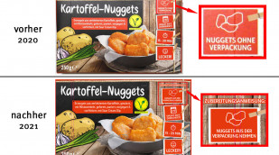 alt: Vefo Nuggets, Beispiel Sorte Kartoffel-Nuggets, vor 2021; neu: ab 2021