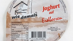 wie damals, Beispiel Sorte Joghurt auf Erdbeeren