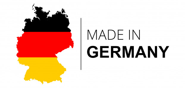 BRD in Deutschlandfarben, mit Text "Made in Germany"