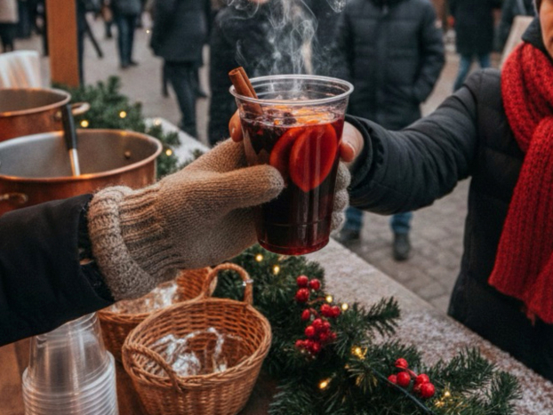 Glühwein auf dem Weihnachtsmarkt
