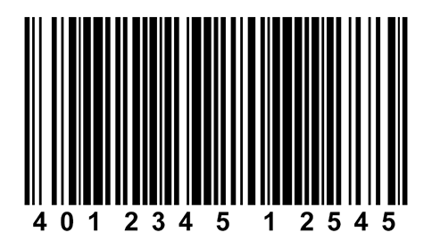 Beispielbild für einen Strichcode - unterschiedlich starke, parallele schwarzen Linien mit Zahlen unterhalb